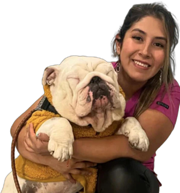 Gabriela con Bulldog